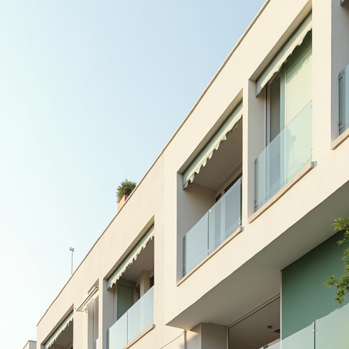 Interior de una vivienda en Murcia con sensor de alarma instalado y detalles verdes en la decoración, representando un hogar seguro