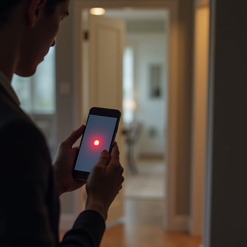 Notificacion en el movil de alarma para pisos sin cuotas al detectar movimiento en la entrada de casa