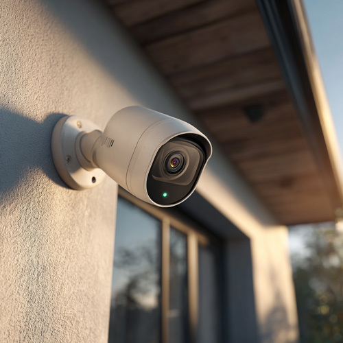 Camara de seguridad exterior HD integrada en alarma sin cuotas con grabacion para vivienda