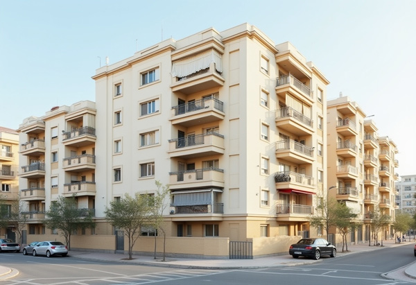 Edificio de pisos en ciudad equipado con alarmas para pisos sin cuotas instaladas en Murcia